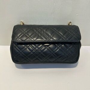 Classic Black Quilted Leather Crossbody Bag with Gold Hardware